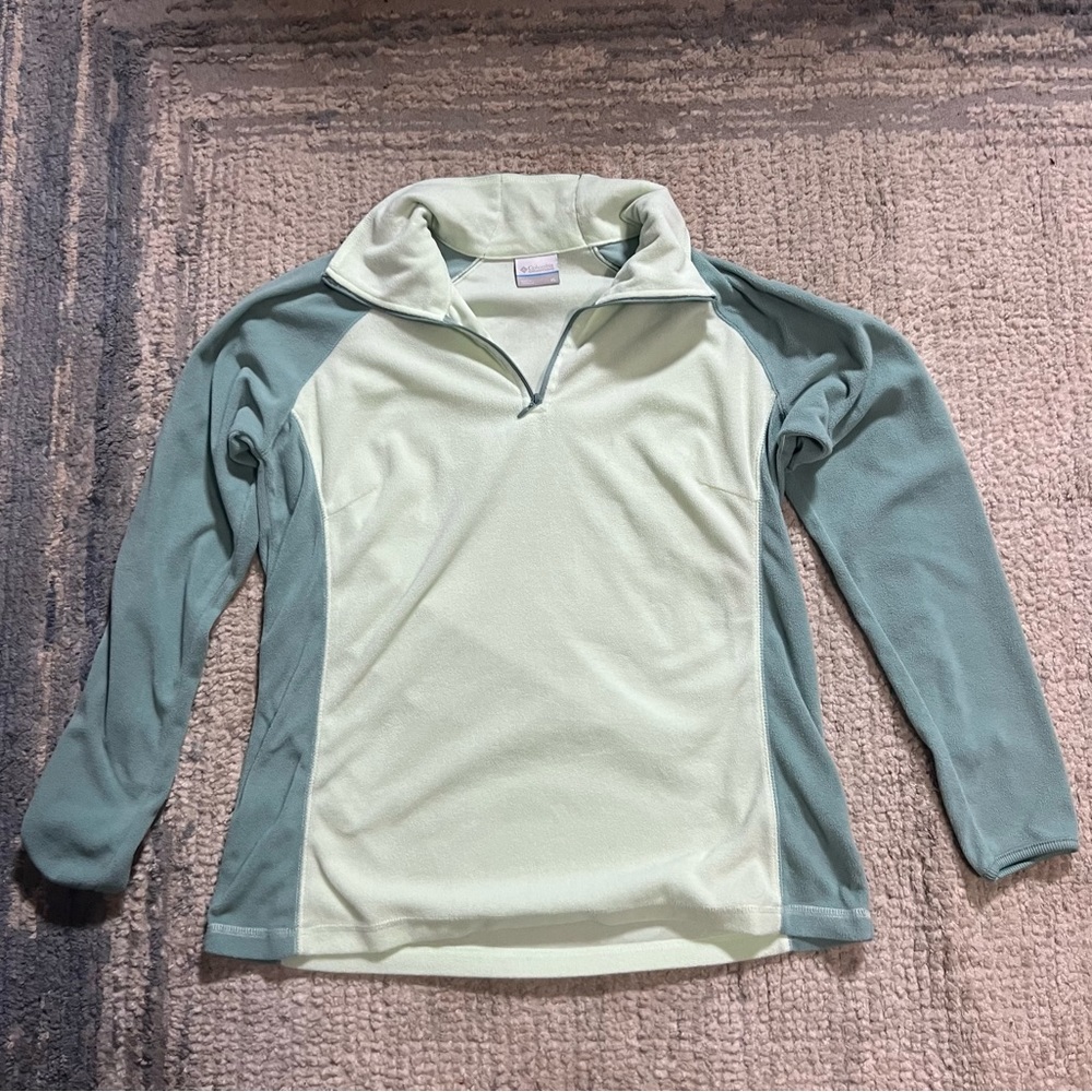 Columbia Women's Lightweight 1/4 Zip Two Toned Blue Fleece Jacket Size XL